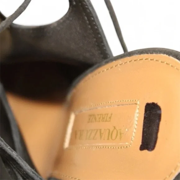 Aquazurra Black Sexy Thing 85 Cutout Genuine Suede Heels Italian Luxury Sz 41 - Picture 14 of 16